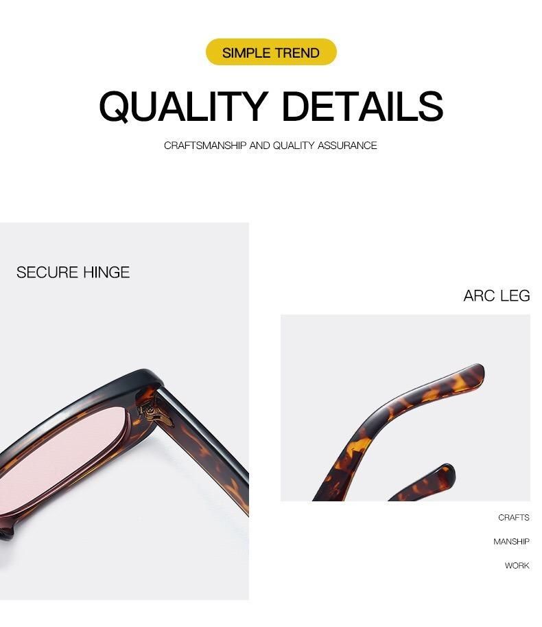 New Custom Hot Wholesale Vintage Retro Rectangle Fashion Brand Designer Polarized Men/Women Sunglasses