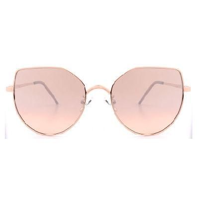2018 Pink Mirror Fashionable Cateye Metal Sunglasses