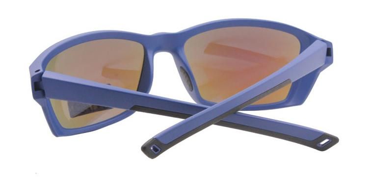 Custom Outdoor Blue Mirror Lens Polarized Fashion Sunglasses for Men