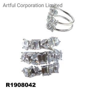 Fashion Jewelry Ring with White Cubic Zircon Silver Rings