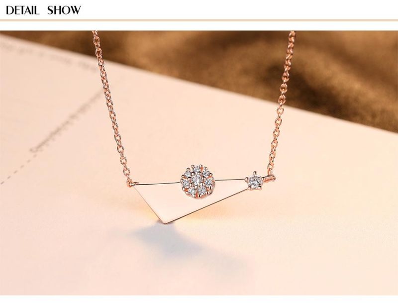 Fashion Geometric Gold Plated Necklace with Micro Cubic Zircon