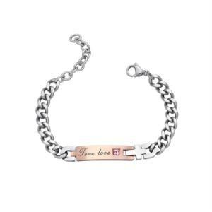 Wholesale Jewelry Letter Her King His Queen Couple Bracelet Titanium Steel Couple Expandable Bangle CZ Bracelet for Women Men