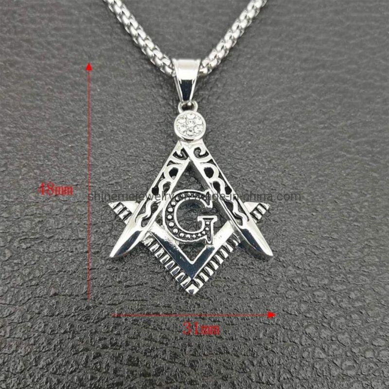 Fashion Jewelry Explosion Retro 316 Stainless Steel Free Mason Masonic AG Small Pendant Spt2625
