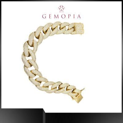 Hip Hop Classic 14K Link Chain Prong Necklace/Bracelet for Men Women
