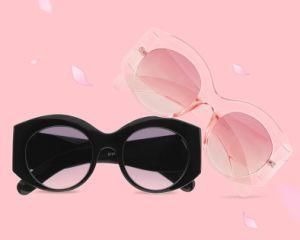 Oval Candy Colorful Classic Transparent Frame UV400 Retro Pink Sunglass