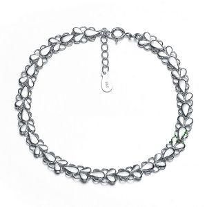 Sterling Silver Drop Flower Charm Bracelet B0032