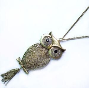 Casted Owl Pendant Necklace (SS10777NA)