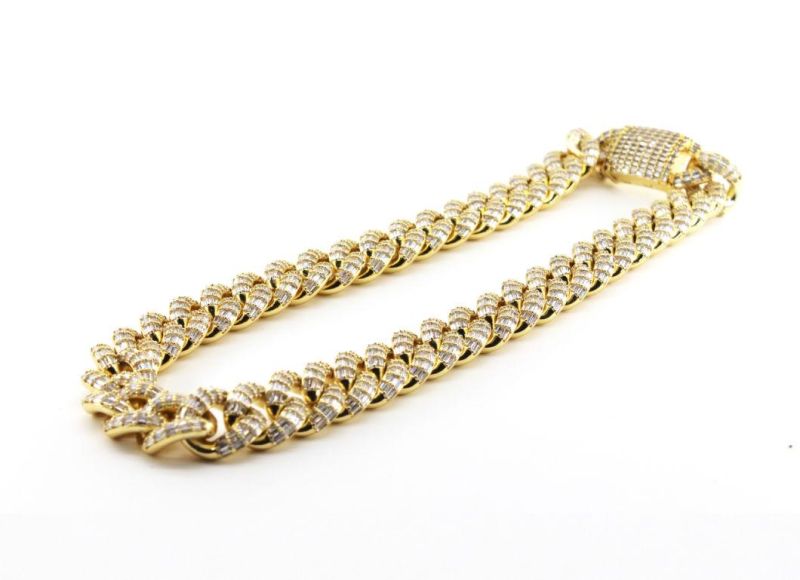 Gold Bold Cuban Link Necklace Iced out Chain