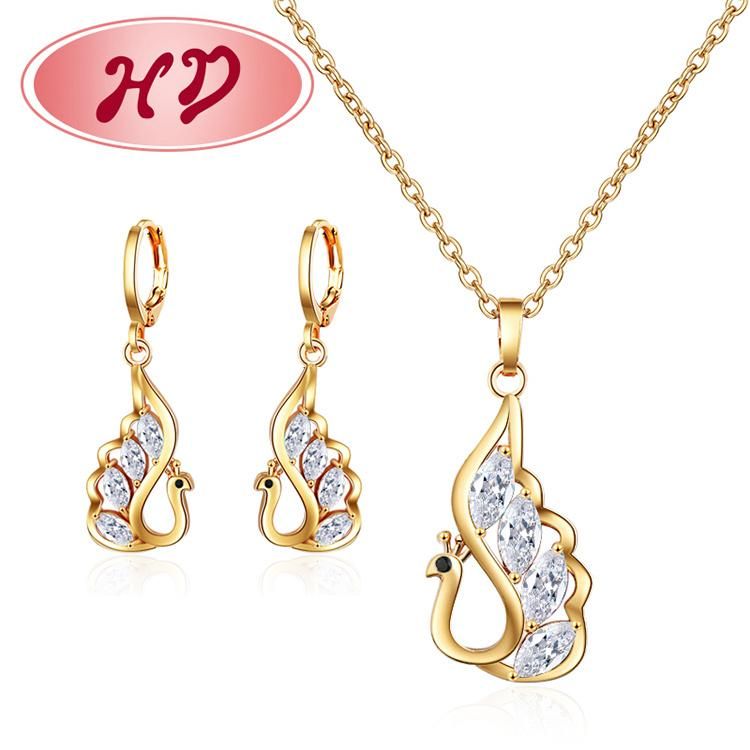 18K Gold Plated Nice Indian Bridal Jewelry Set with Zircon