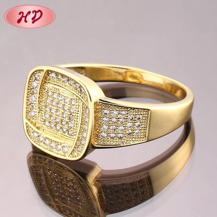 Fashion 18K Gold Plated Wedding Engagement Jewelry Stainless Steel Silver Finger Man Rings Design