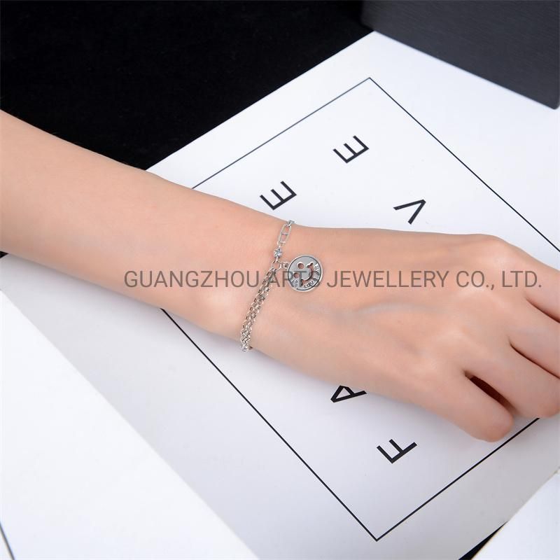 Hot & Latest 925 Sterling Silver Smile Face Love Me Letter Bracelet