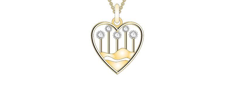 Heart-Shaped Golden Dandelion Jewellry for Girls