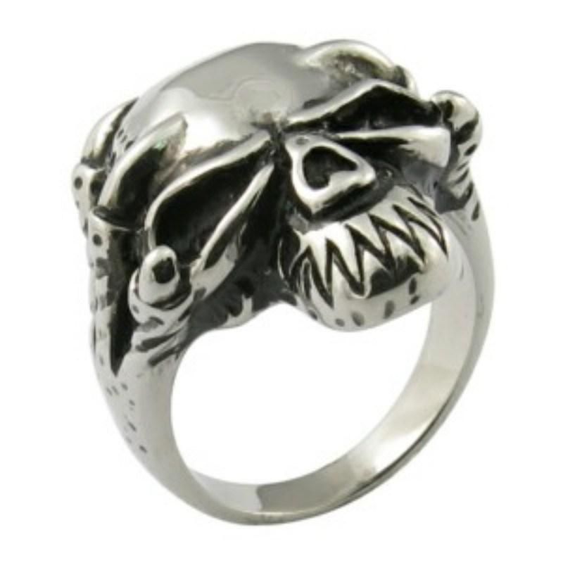 Mens Stainless Steel Large Skull Ring