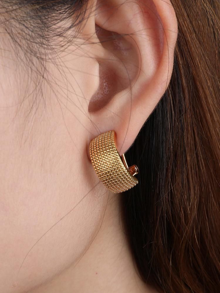 18K Gold Plated Stainless Steel Jewelry Short Tassels Dangle Earrings
