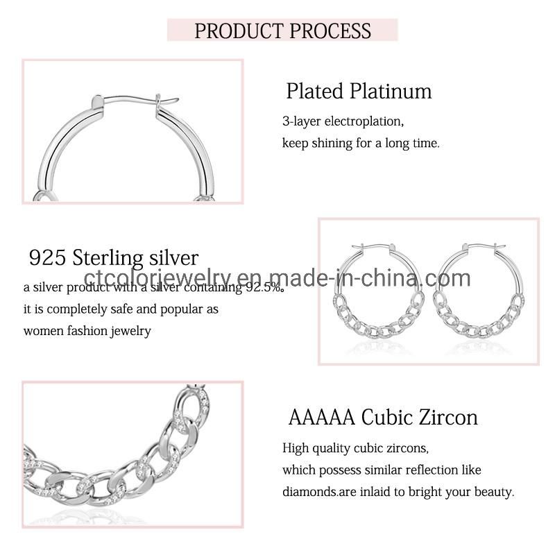2022 New fashion jewelry 925 silver hoop earring 5A zircon shaped lock earrings