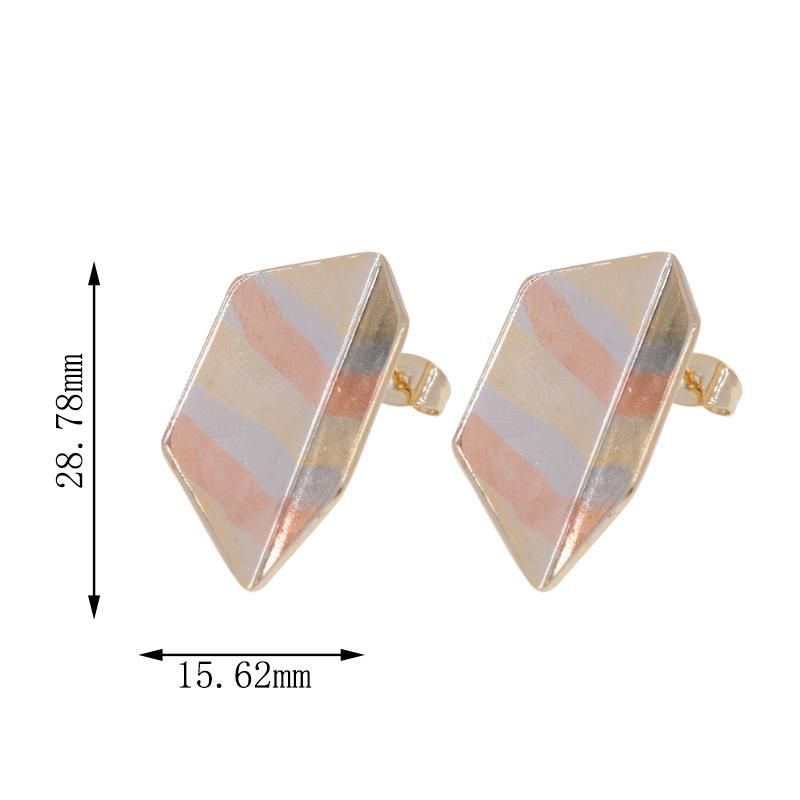 High Quality Women′s Statement Tricolor Gold Plated Earrings