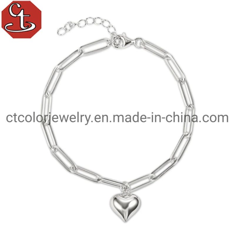 Custom Silver brass jewelry Plated Two double Chain CZ Tennis Bracelet for Women Jewelry Party