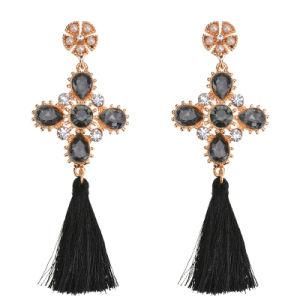 Fashion Jewelry Fashion Earrings Tassel Earrings Costume Jewelry Rhinestone Earrings Cross Shaped