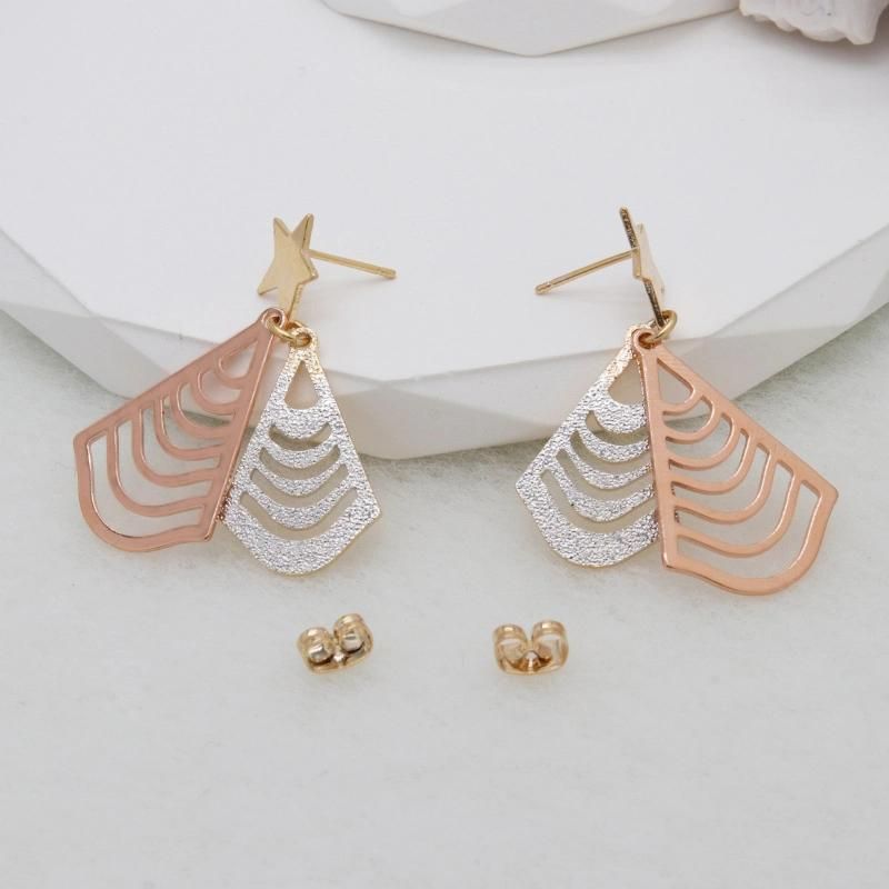 Statement Luxury Jewelry Tri-Color Gold Plated Earrings