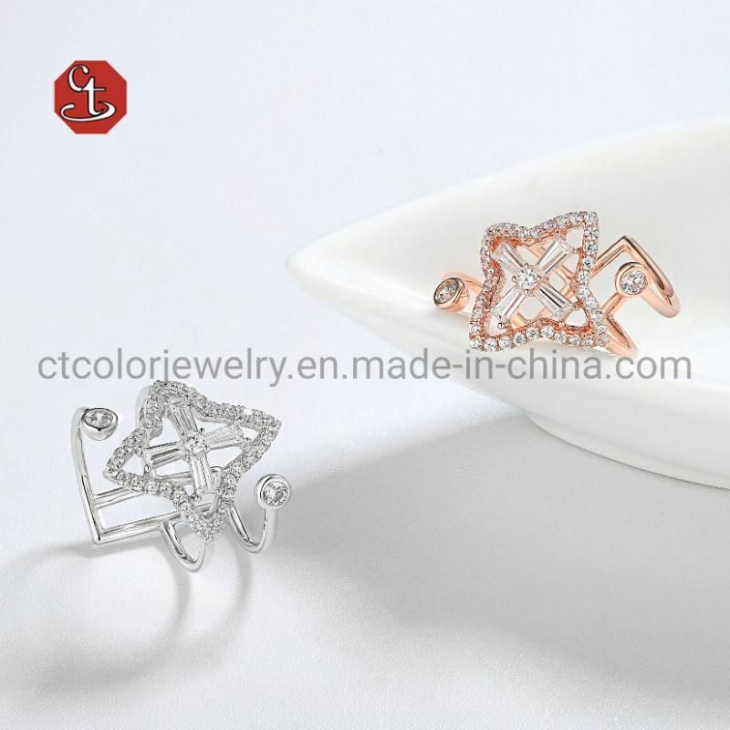 New Style Prong Set Silver Ring Fashion Jewelry Silver Jewelry