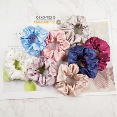 Mulberry Silk Scrunchies with Crystals in High Quality for Girls