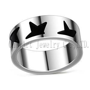 Black Enamel 316L Stainless Steel Ring Band (OATR0336)