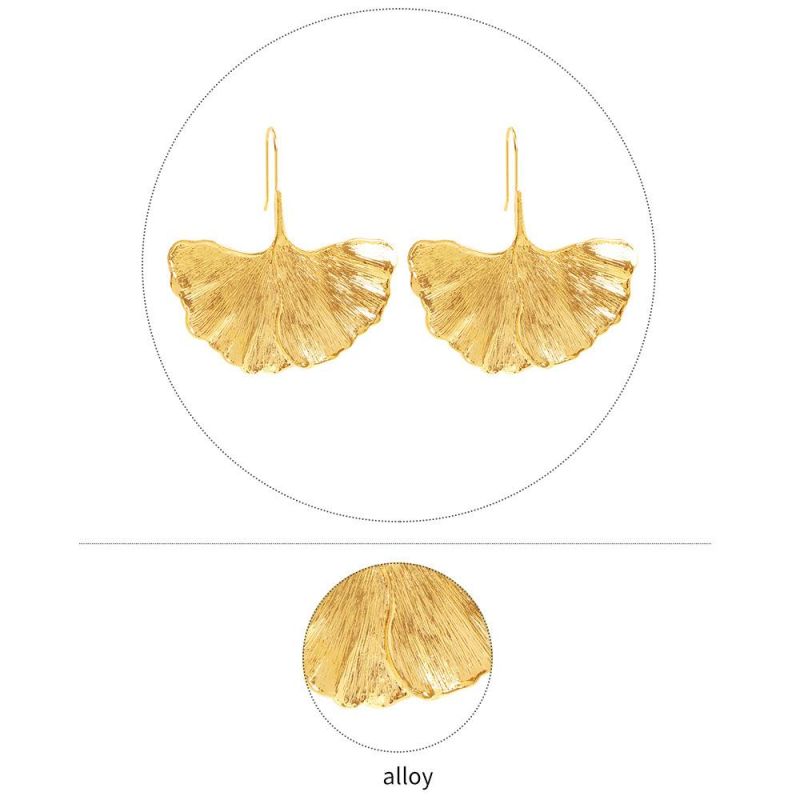 Antique Gold Plated Maple Leaf Shape Alloy Earrings