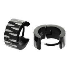 Fashion Stainless Steel Earring with Black Plating (EZ6021)