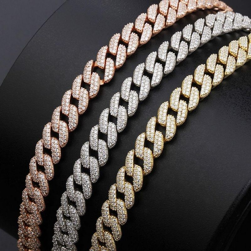 Exaggerated Personality 18cm Link Chain Hiphop Style Jewelry Cuban Gold Bracelets for Men Designs