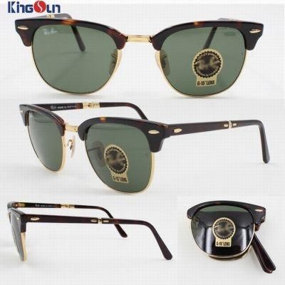 High Quality Folding Acetate/Tr Sunglasses with Glass Lens Ks1160