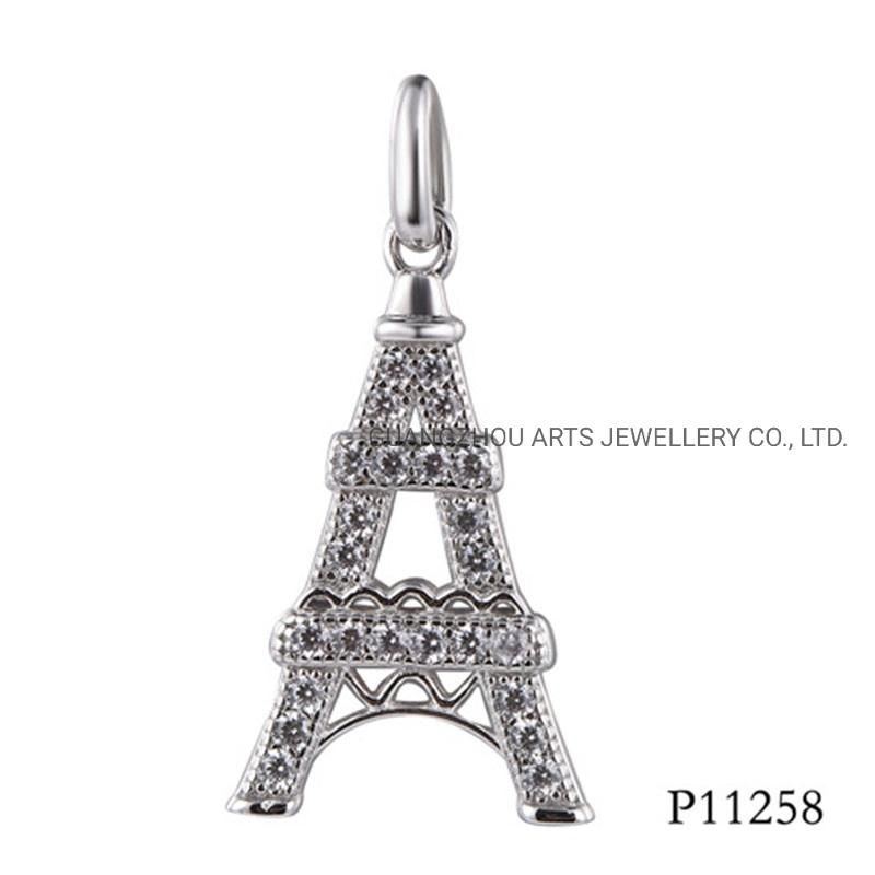 Wholesale Fashion Jewelry Eiffel Tower Silver Pendant