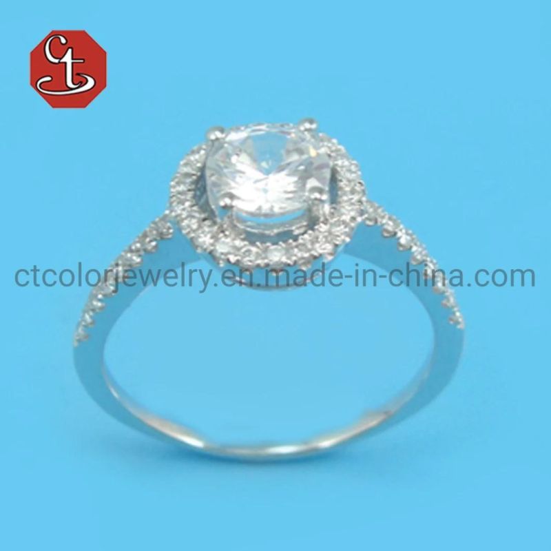 Classic Luxury Real Solid 925 Sterling Silver Ring Cubic Zircon Wedding Jewelry Rings Engagement For Women