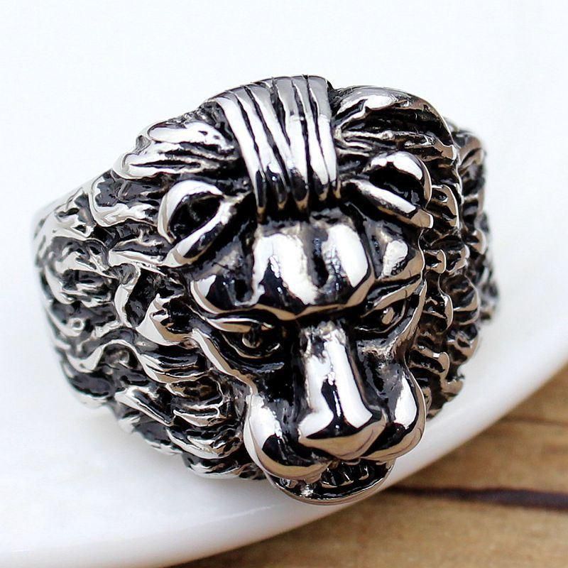 Latest Fashion Lion Head Rings Lion Finger Ring for Men Women Stainless Steel Lion of Judah Ring