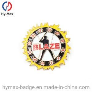 High-Quality Round Enamel Brooch for Sports