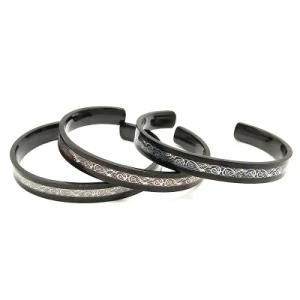 Fashion Jewelry Silver Carbon Fiber Jewellery Bangle Bracelet