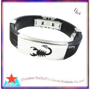Silicone Bracelet with Stainless Clasp and Buckle (XXT 10020)