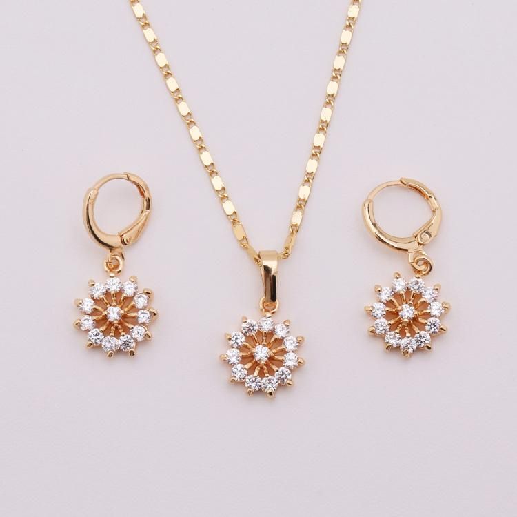 Imitation Costume Wholesale Fashion Gold Silver Stainless Steel Charm Jewelry with Earring Sets Pendant Necklace
