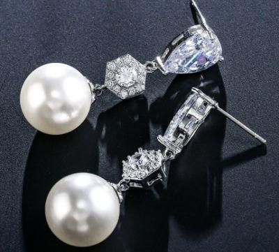 Bridal Wedding Peal CZ Earring Jewelry for Brides. Fashion Earring