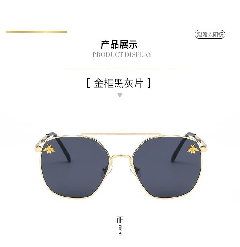 Trendy Polygon Rimless Sun Glasses Clear Ocean Lens Metal Sunglasses Polarized UV400 Square Eyewears