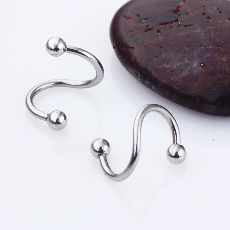 120PCS Silver Jewelry Sets Nose Rings Hoop 316L Steel Nipple Nose Eyebrow Helix Tragus Cartilage Septum Piercing Jewelry Set
