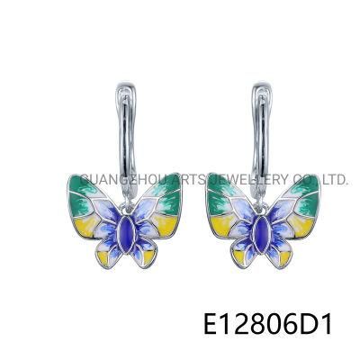 Hot Sale 925 Sterling Silver Butterfly Enamel Earring