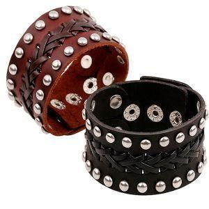 Vintage Punk Leather Bracelet Foreign Trade Export Jewelry New Men Bracelet Wide Leather Bracelet