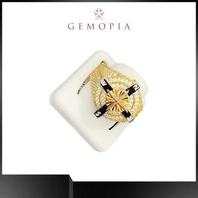 New Trendy Fashion Double Hip-Hop Exaggerated Ring Jewelry