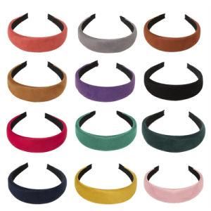 Fashion Wide Sponge Suede Hair Hoop Soft Casual Headband for Women