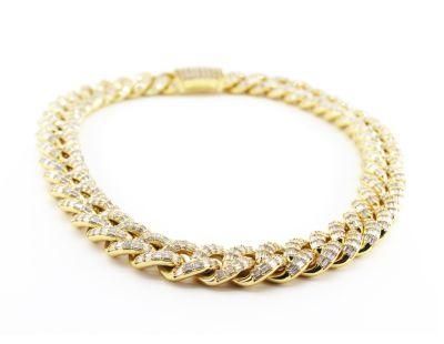 Gold Bold Cuban Link Necklace Iced out Chain