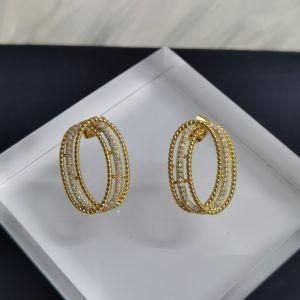 2021 Latest Style Diamond Hoop Earrings Big Round Earrings for Women Hot Selling Handmade Luxury Designer Famous Brand Fashion Earrings