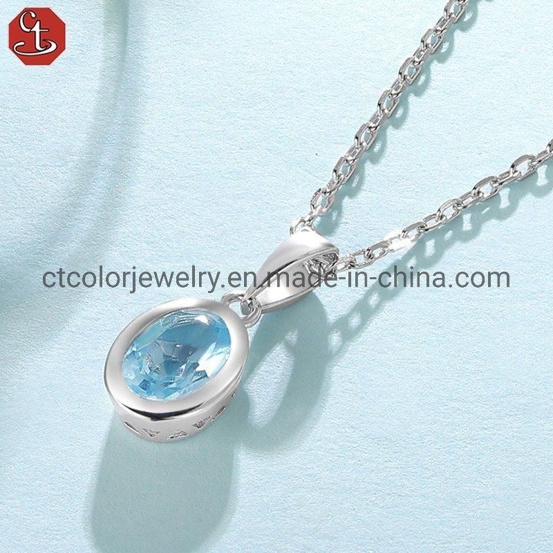 Wholesale jewellery natural citrine crystal pendant silver necklace Fashion Accessories jewelry