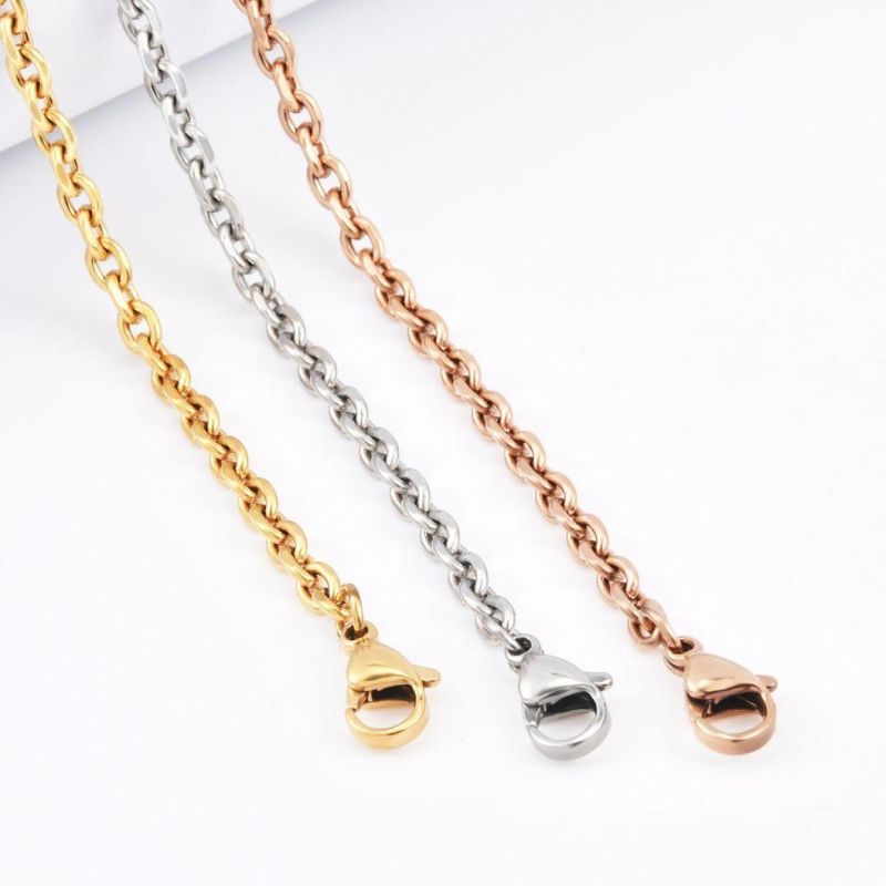18K Gold Plated Stainless Steel Jewellery Link Necklaces for Jewlelry Making Gold Chains Manufacturers