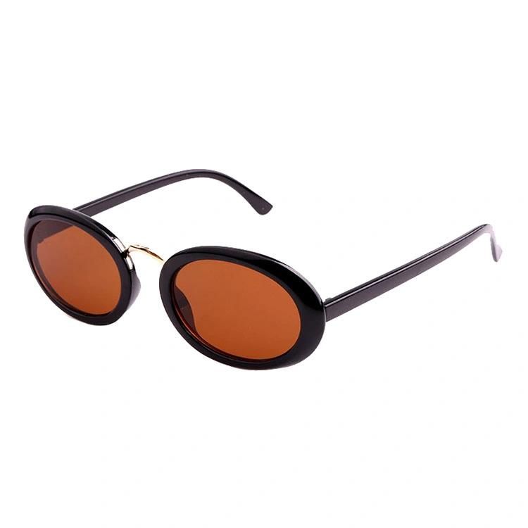 Rounded Fashion Sunglass with Metal Bridge