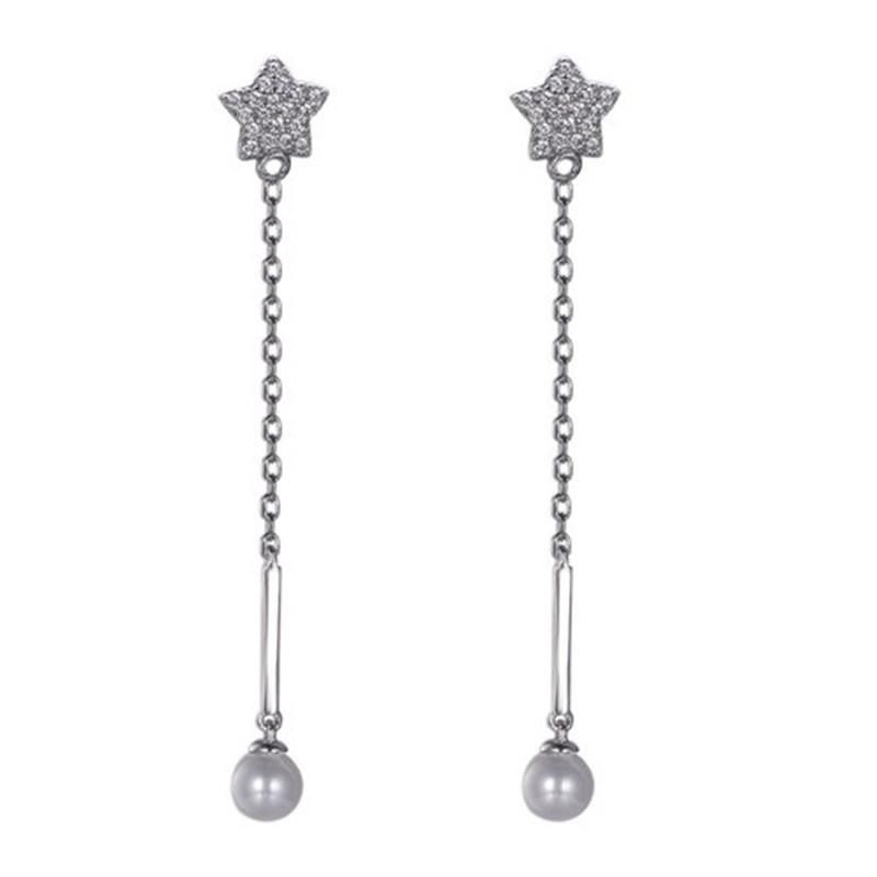 Silver and Brass Star Fashion Drop Earring for Women